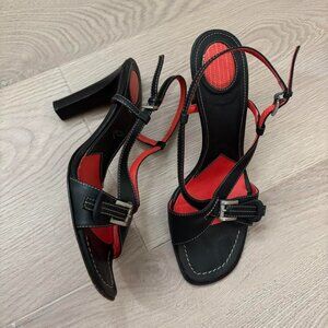 chic balck and red heels